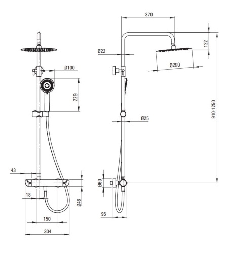 Deante Arnika Titanium esőztető zuhanyfej keverő csapteleppel NAC D1QK