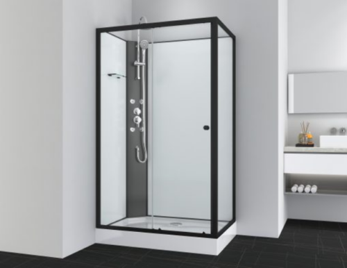 Sanotechnik VIVA 1 hidromasszázs zuhanykabin 80x120, aszimmetrikus, fekete PS19B