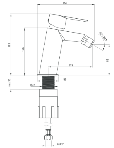 Deante Agawa bide csaptelep BQG 030M