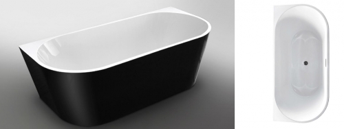 Wellis Calabria Black Matt 170x80 cm szabadonálló kád matt külső fallal WK00188