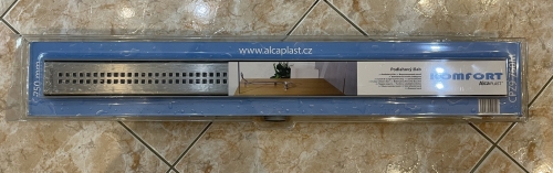 Alcaplast Komfort CPZ9 műanyag zuhanyfolyóka fém ráccsal (850 mm)