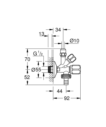 Grohe WAS kombinált sarokszelep 22036000