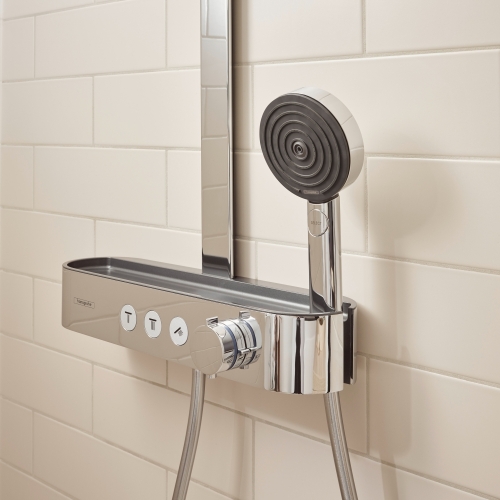 Hansgrohe  Pulsify Showerpipe 260, 2 jet, és ShowerTablet Select 400, króm 24240000