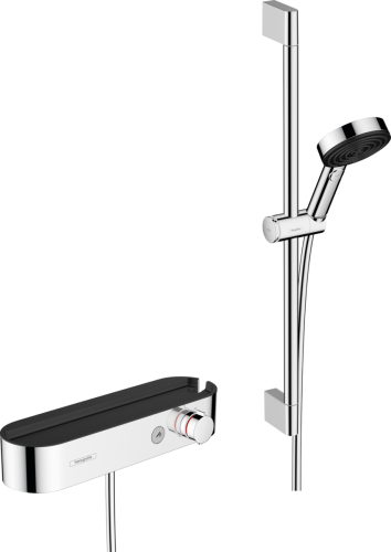 Hansgrohe Pulsify Select termosztátos zuhanycsaptelep és 105, 3 jet Relaxation zuhanyszett 24260000
