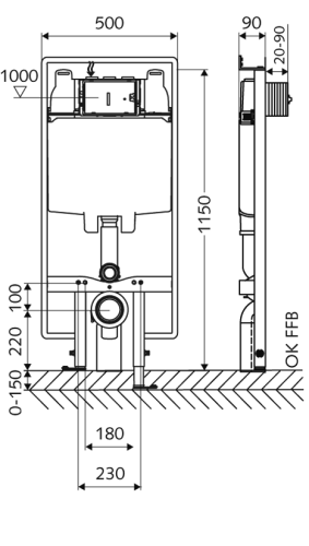 SCHELL MONTUS C90 WC-szerelőmodul 030610099