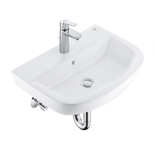 Grohe Bau Ceramic mosdó 55 + Start Edge egykaros mosdócsaptelep, kiegészítők szett 39471000