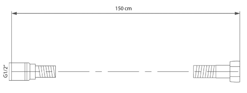 Sapho SOFTFLEX 150 zuhany gégecső, matt fekete 1208-17