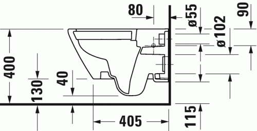 Duravit D-Neo öblítőperem nélküli Duravit Rimless fali wc 2577090000