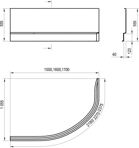 Ravak Rosa II 150 cm akrilkádhoz előlap, jobb CZJ1200AN0