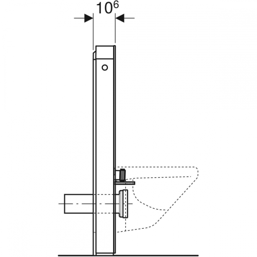 Geberit Monolith 101 szanitermodul fali WC-hez, fekete üveg/alumínium fekete króm 131.021.SJ.6