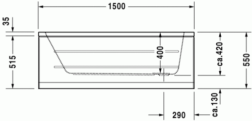 Duravit D-code 150x75 cm egyenes kád 700095