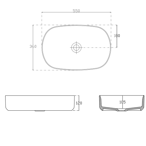 Sapho INFINITY OVAL kerámiamosdó, 55x36cm, gesztenyevörös 10NF65055-2R