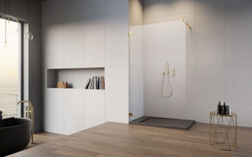 Radaway Essenza Pro Gold Walk-in arany zuhanyfal, 75 cm 10103075-09-01