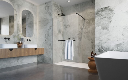 Radaway Modo New Black II Walk-in zuhanyfal törölközőtartóval, 85 cm 389085-54-01W