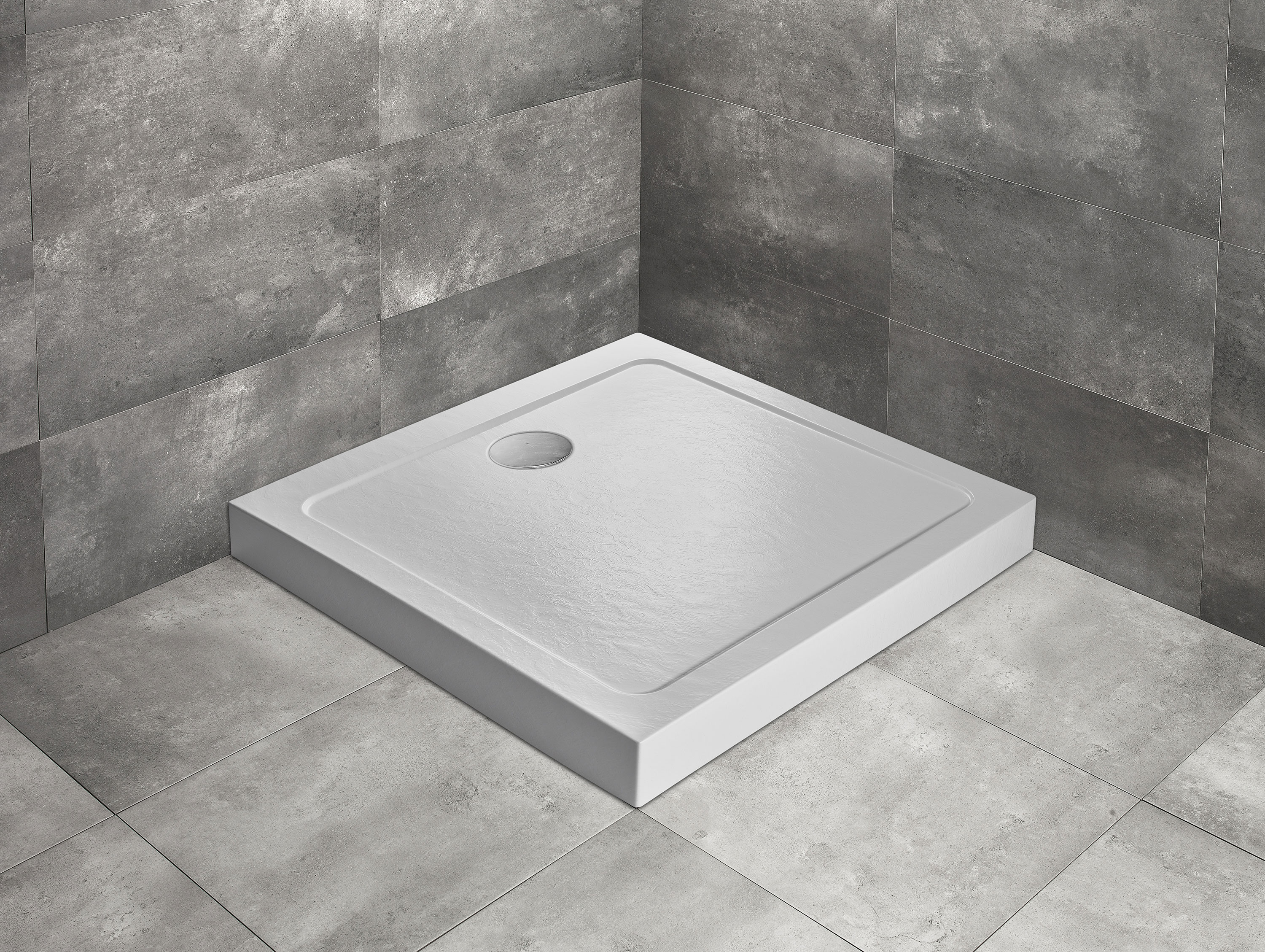 Radaway Doros Stone C 90x90 cm zuhanytálca előlappal, fehér SDRC9090-05-04S