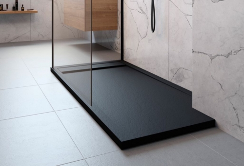 Radaway Teos F 180x100 cm szögletes öntöttmárvány zuhanytálca, fekete HTF180100-54