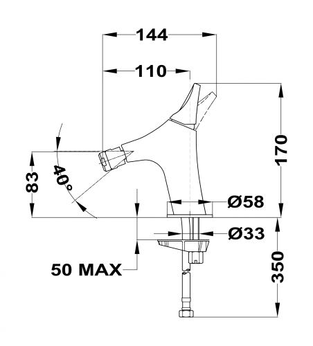 Strohm Teka Sense bide csaptelep, bársony arany 91.626.02.0G2 (91626020G2)