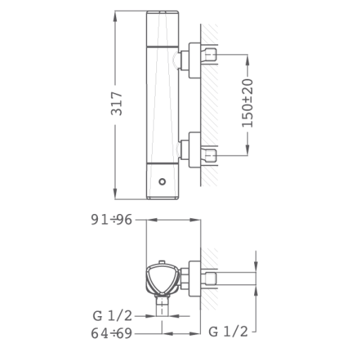 Strohm Teka Itaca termosztátos zuhany csaptelep, króm 672010200