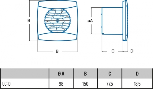 Cata UC-10 BK ventilátor 01256000