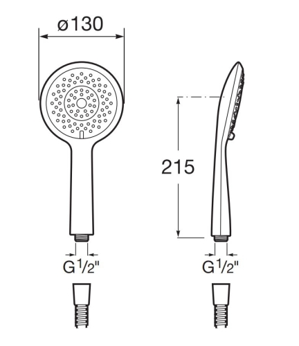 Roca Sensum Round 4 funkciós kézizuhany, króm A5B1107C00