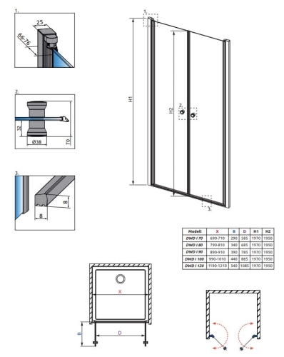 Radaway Eos DWD I 100 zuhanyajtó 137723-01-01