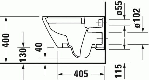 Duravit D-Neo öblítőperem nélküli Duravit Rimless fali wc 2578090000