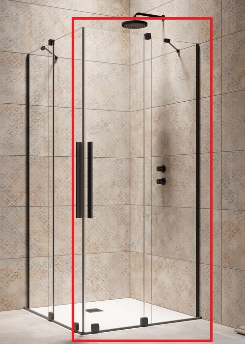Radaway Furo Black KDD 120 J zuhanykabin (egy ajtó), jobbos 10105120-54-01R