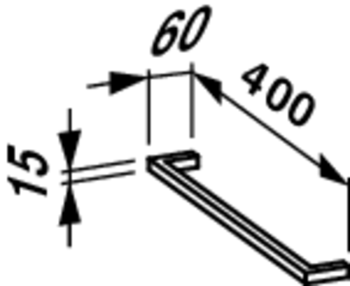 Laufen Case törölköző tartó a szekrények oldalára, 400 mm Eloxált alumínium H4909521050001