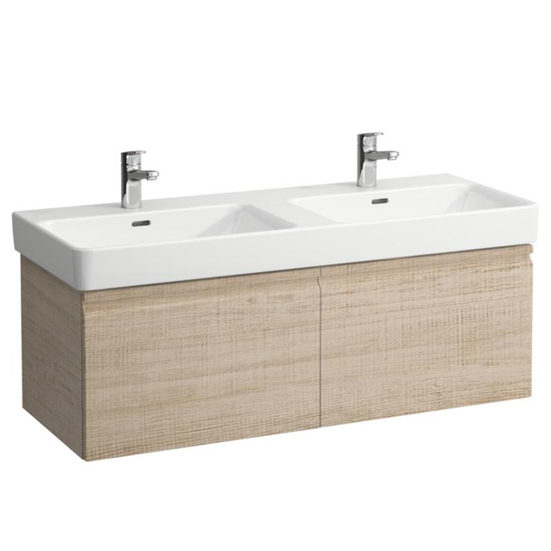 Laufen Pro S alsószekrény H814966 tip. dupla mosdóhoz 2 fiókkal és belső fiókkal, fényes tölgy H4835640964791