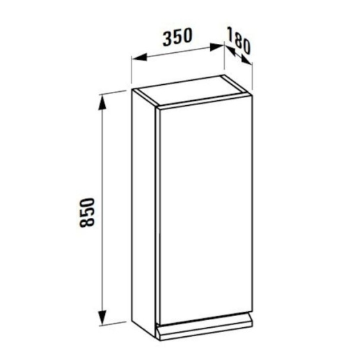 Laufen Pro S 85 fali szekrény, ajtózsanér jobb oldalon, matt fehér H4831140954631