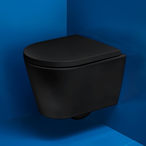 Laufen KARTELL BY LAUFEN perem nélküli compact fali wc, matt fekete H8203337160001