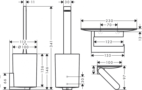 Hansgrohe WallStoris wc szett, matt fehér 27969700