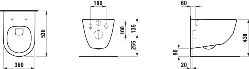 Laufen Pro perem nélküli fali wc H8219660000001