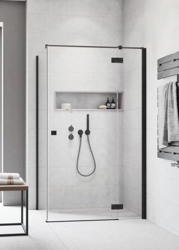 Radaway Essenza New Black KDJ 110 J szögletes fekete zuhanykabin (ajtó része) 385041-54-01R