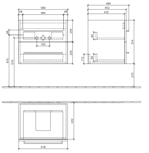 Villeroy & Boch Subway Avento alsószekrény Crystal Grey A88900B1