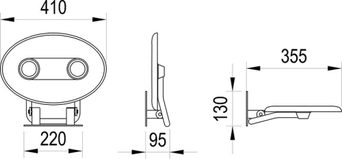 Ravak zuhanykabin ülőke OVO-P II-OPAL/BLACK B8F0000057