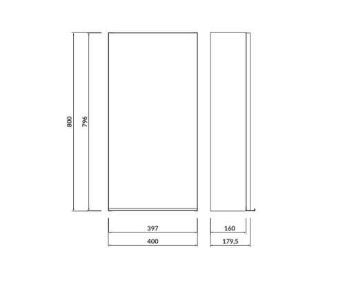 Cersanit Virgo 40 kiegészítő szekrény, fehér, fekete fogantyúval S522-036