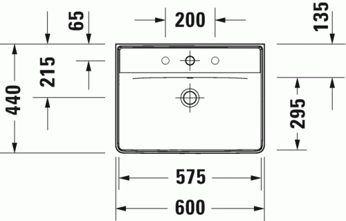 Duravit D-Neo mosdó 60x44 cm WonderGliss bevonat 2366600001