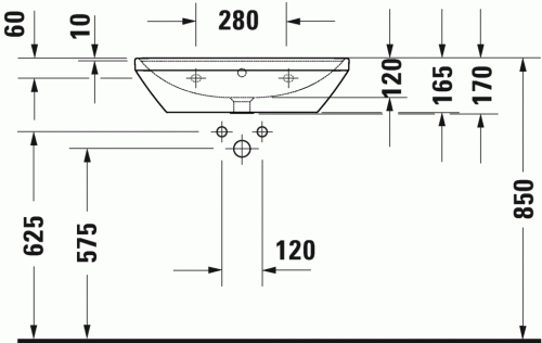 Duravit D-Neo mosdó 65x44 cm csaplyuk nélkül WonderGliss bevonat 23666500601