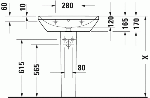 Duravit D-Neo mosdó 65x44 cm csaplyuk nélkül WonderGliss bevonat 23666500601