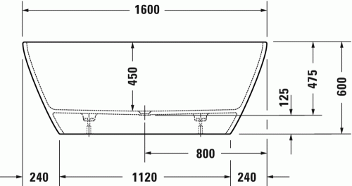 Duravit D-Neo 160x75 cm szabadonálló kád túlfolyó nélkül 700486000000000 (700486)