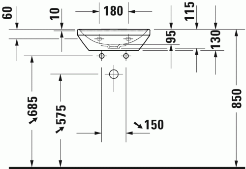 Duravit D-Neo kézmosó 45x33,5 cm 0738450041