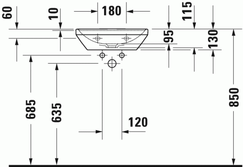 Duravit D-Neo kézmosó 45x33,5 cm 0738450041