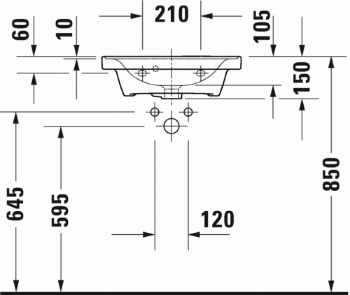 Duravit D-Neo bútorral alápépíthető kézmosó 50x40 cm 0742500000