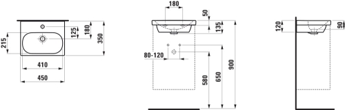 Laufen Lua kézmosó 45x35 cm LCC felület H8150814001041