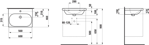 Laufen Lua mosdó 60x46 cm H8100830001041