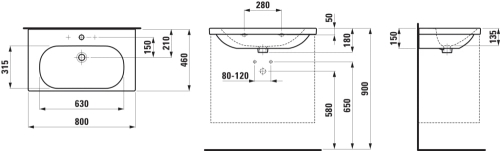 Laufen Lua mosdó 80x46 cm H8100870001041