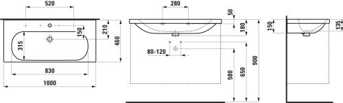 Laufen Lua mosdó 100x46 cm H8100890001041