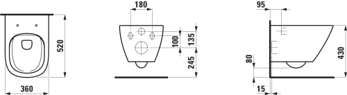 Laufen Lua perem nélküli fali wc LCC felülettel H8200804000001