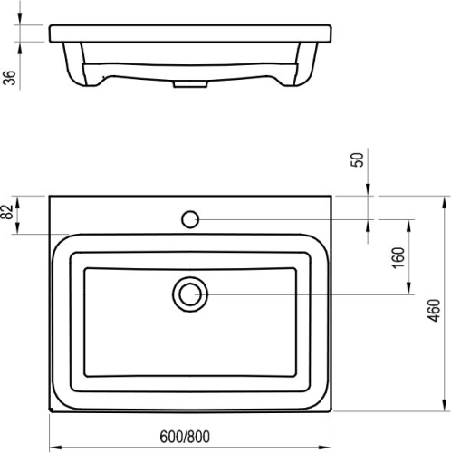 Ravak Comfort 800 kerámia mosdó fehér XJX01280001